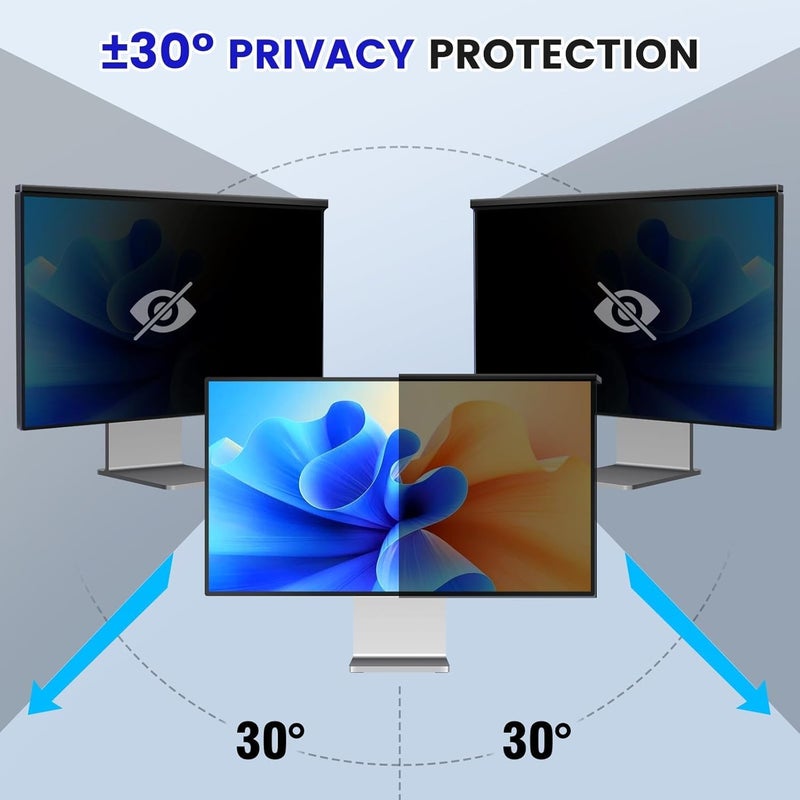 ZpTsarinal Hanging 27 Inch Computer Privacy Screen Filter, Hanging Computer Screen Privacy Cover, Compatible with, 27 Inch 16:9 Widescreen Monitors, Protect Eyes from Glare and Blue Light - Image 4